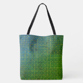 Sprite Greenish Greenleaf Neon Wired Cubes Pattern Tasche (Rückseite)