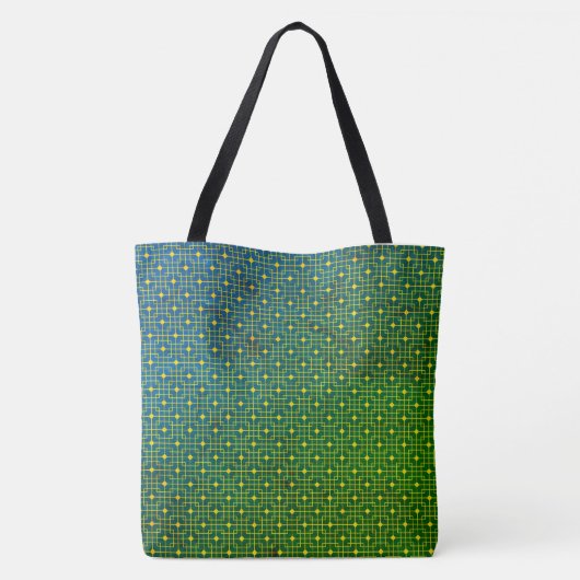 Sprite Greenish Greenleaf Neon Wired Cubes Pattern Tasche (Rückseite)
