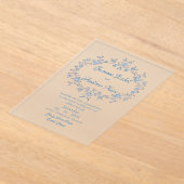 Spritely Blue Motif Frost Acrylic Wedd. Einladung (Ablage )