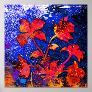 Spritz Abstract Flowers Malerei Poster