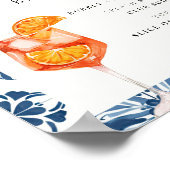 Spritz Bar Lemon Positano Brautparty Sign Poster (Ecke)