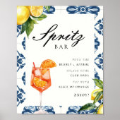 Spritz Bar Lemon Positano Brautparty Sign Poster (Vorne)