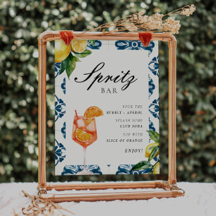Spritz Bar Lemon Positano Brautparty Sign Poster