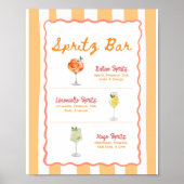 Spritz-Bar-Schild mit welligem Streifendruck Poster (Vorne)