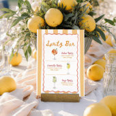 Spritz-Bar-Schild mit welligem Streifendruck Poster