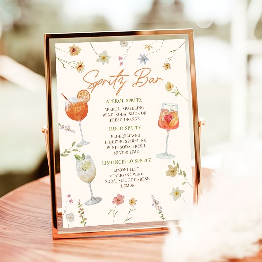 Spritz Bar Sign | Aperol Spritz Sign Poster