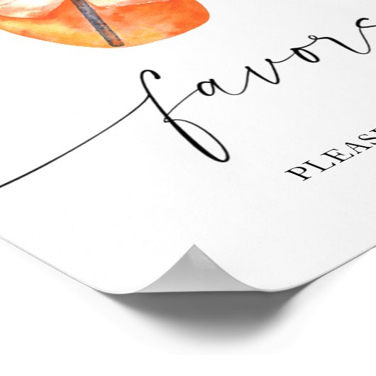 Spritz Brautparty - Gefälligkeiten nehmen Sie bitt Poster (Ecke)