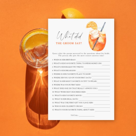 Spritz Brautparty Was hat der Bräutigam gesagt?