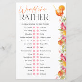 Spritz Bridal Shower Games Would She Rather (Vorderseite)