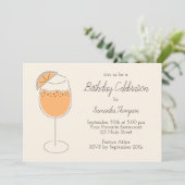 Spritz Bubbly Cocktail Birthday Party Einladung (Stehend Vorderseite)
