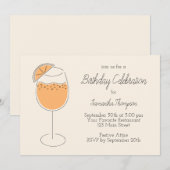 Spritz Bubbly Cocktail Birthday Party Einladung (Vorne/Hinten)