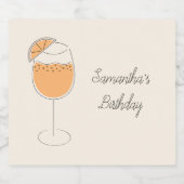 Spritz Bubbly Cocktail Birthday Party Schaumweinetikett (Einzelnes Label)