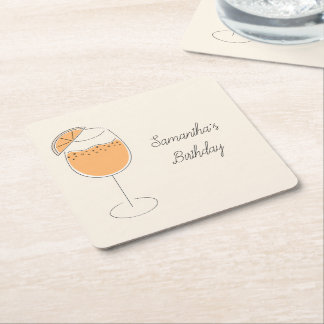 Spritz-Bubbly-Cocktail-Geburtstagsfeier Rechteckiger Pappuntersetzer