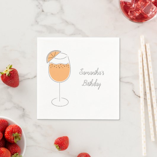 Spritz Bubbly Cocktail Geburtstagsfeier Serviette (Beispiel)