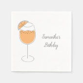 Spritz Bubbly Cocktail Geburtstagsfeier Serviette (Vorderseite)