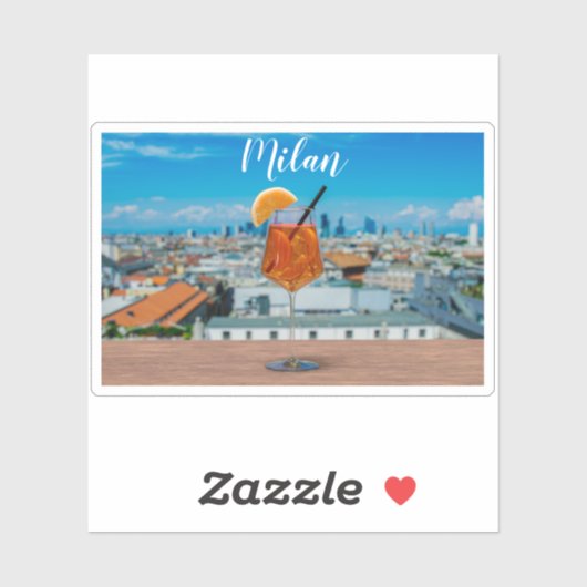 Spritz Cocktail auf einem Tisch mit Blick auf Mail Aufkleber (Blatt)