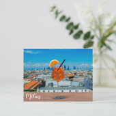 Spritz Cocktail auf einem Tisch mit Blick auf Mail Postkarte (Stehend Vorderseite)