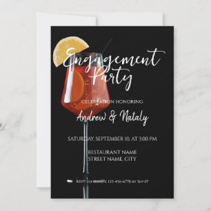 Spritz-Cocktail auf Schwarz Einladung