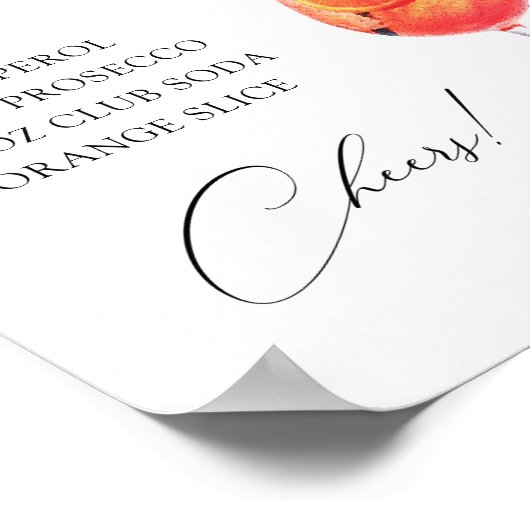 Spritz Cocktail Bar Rezept Poster (Ecke)