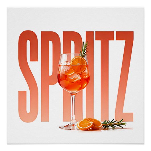 Spritz Luxus-Cocktail-Editorial-Grafik Poster (Vorderseite)