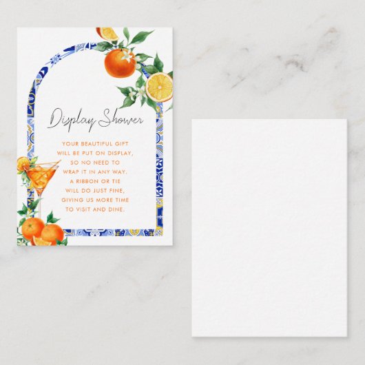 Spritz Mediterranean Arch Bridal Display Dusche Begleitkarte (Vorne/Hinten)