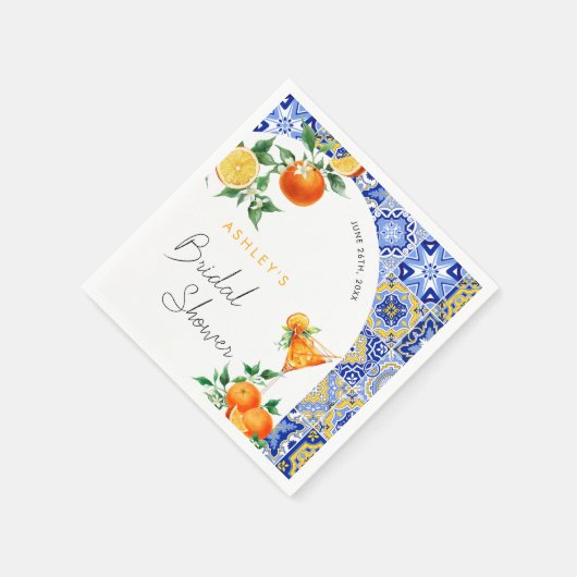 Spritz Mediterranean Boho Arch Brautparty Serviette (Ecke)
