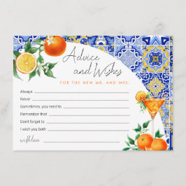 Spritz Mediterranean Brautparty Advice Card Hinweiskarte