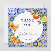 Spritz Mediterranes Arch-Brautparty Dankeskarte (Vorderseite)