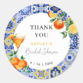 Spritz Mediterranes Arch-Brautparty Runder Aufkleber (Vorderseite)