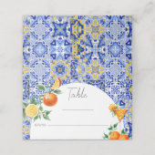 Spritz Mediterranes Brautparty Tischwagen Platzkarte (Außenseite Aufgefaltet)