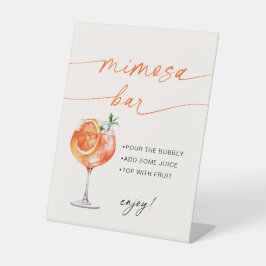 Spritz Mimosa Bar Modern Calligraphy Table Sign Sockelschild