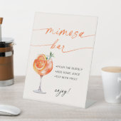 Spritz Mimosa Bar Modern Calligraphy Table Sign Sockelschild (In SItu)