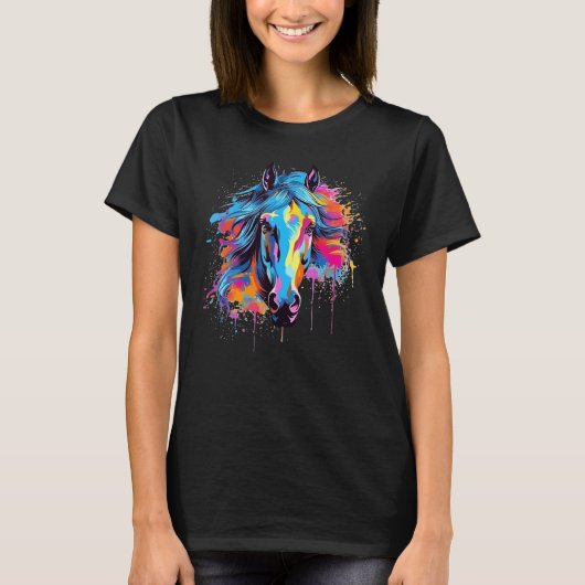 Spritz Morab Pferd Farbiger T-Shirt (Vorderseite)