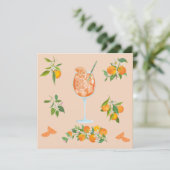 Spritz Sommer Geburtstag Dankeskarte (Stehend Vorderseite)