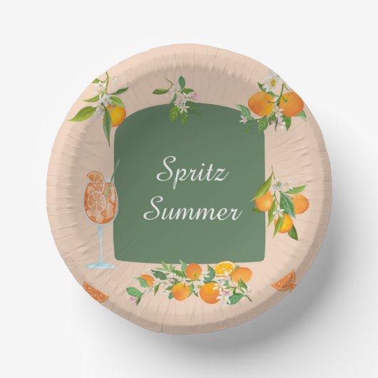 Spritz Sommer Geburtstag Pappteller (Vorderseite)