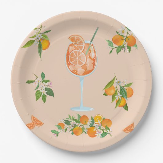 Spritz Sommer Geburtstag Pappteller (Vorderseite)
