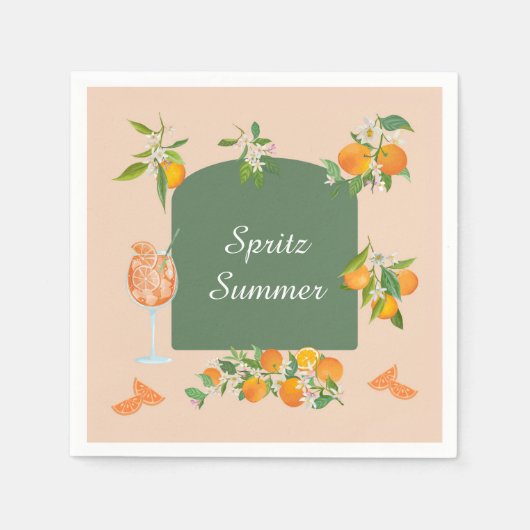 Spritz Sommer Geburtstag Serviette (Vorderseite)