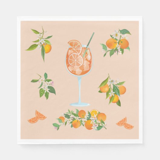 Spritz Sommer Geburtstag Serviette (Vorderseite)