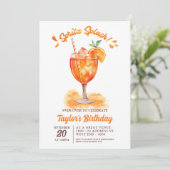 Spritz Splash Watercolor Cocktail Pool Party Einladung (Stehend Vorderseite)