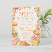 Spritz & Sunshine 21. Geburtstagsbrunch Einladung (Stehend Vorderseite)