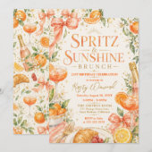 Spritz & Sunshine 21. Geburtstagsbrunch Einladung (Vorne/Hinten)