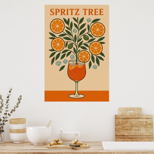 Spritz Tree - Cocktail Art Print Poster (Küche)