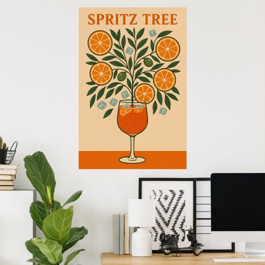 Spritz Tree - Cocktail Art Print Poster (Heimbüro)