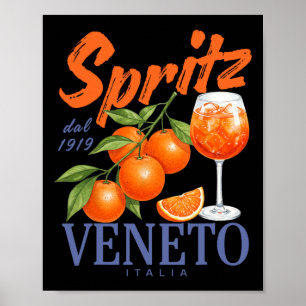 Spritz Veneto Dal 1919 Italia Vintage Orange Wein Poster