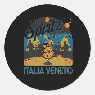 Spritz Veneto Italien Vintage Orange Wein Schwanz  Runder Aufkleber