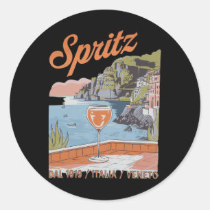 Spritz Veneto Italien Vintage Orange Wein Schwanz  Runder Aufkleber