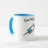 Spritze, handgezogen. Injektion, Arzt, Krankenschw Tasse (Vorderseite Links)