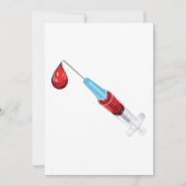 Spritze mit rotem Tropfen Einladung (Vorderseite)
