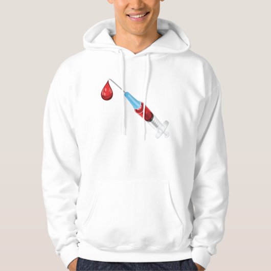 Spritze mit rotem Tropfen Hoodie (Vorderseite)