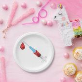 Spritze mit rotem Tropfen Pappteller (Party)